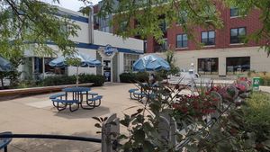 Outdoor patio at Monty's Blue Plate Diner in Madison