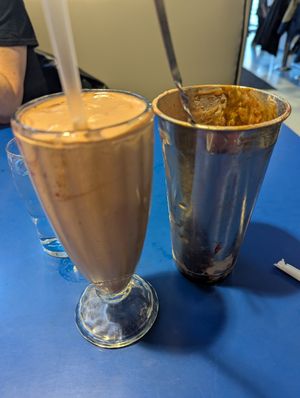 Vegan chocolate covered strawberry shake at Monty's Blue Plate Diner in Madison