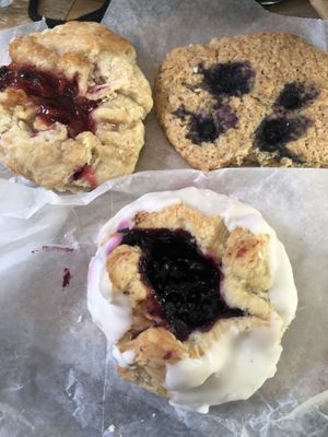 Delicious dumplings and lemon blueberry cookie at Mother Fool's Coffeehouse in Madison