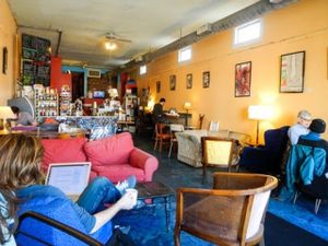 inside at Mother Fool's Coffeehouse in Madison