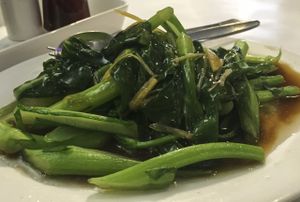 Choy-sum in vegie oyster sauce (Yum cha)  at Vegie Hut in Box Hill