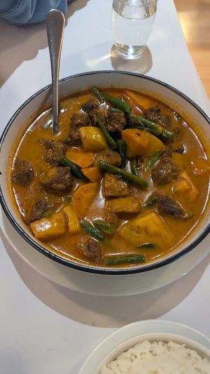 Curry with lamb $23.80: DELISH! perfectly balanced flavours, not too spicy at Vegie Hut in Box Hill