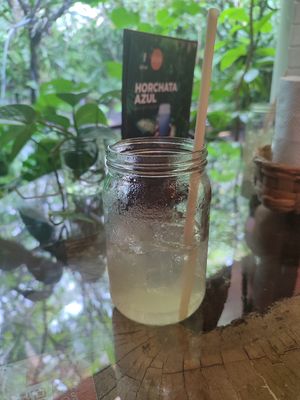 Infused ginger water (with honey - was not in the menu) at Soya Nutribar in San Salvador