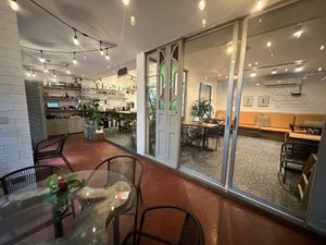 Server station/ indoor seatingg  at Soya Nutribar in San Salvador