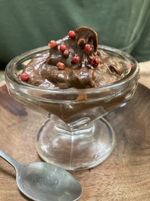 Chocolate mousse (very good!)  at Vegan Vegan in Rio De Janeiro