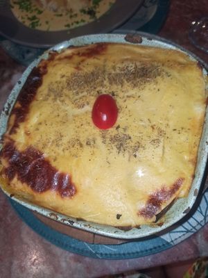 Palmito lasagna with shimeji at Vegan Vegan in Rio De Janeiro