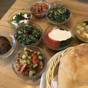 Selection of starters  at Djimalaya in Berlin