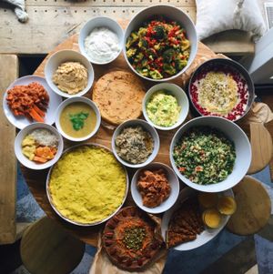 part of Sunday brunch dishes selection  at Barkett in Berlin