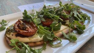 Roma flatbread. OMG don't miss it. at Veganized in New Brunswick