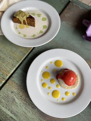 Carrot cake, Rawberry shortcake with mango  at Veganized in New Brunswick