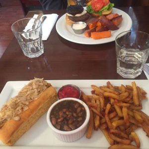 veggie dog and Burger  at Veganized in New Brunswick