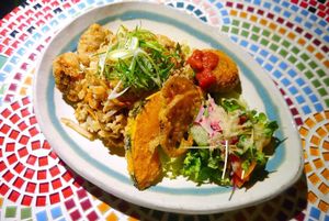 Natto fried rice at Hiruneko Shokudou in Itoshima