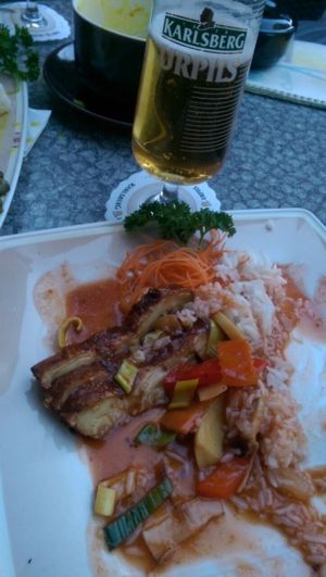 Rice with vegan duck in sweet & sour sauce at Markt 28 in Kaiserslautern