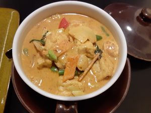 Fried soya bean curd Thai style (spicy)  Really veggies in a coconut sauce. at Markt 28 in Kaiserslautern