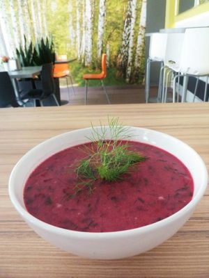 beet soup at Vegus Bar in Rzeszow