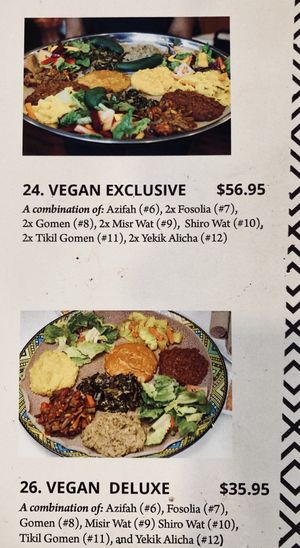 Vegan exclusive, Vegan deluxe at Cafe Lalibela in Tempe