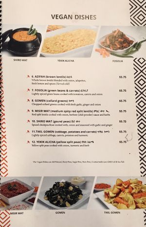 Vegan dishes at Cafe Lalibela in Tempe