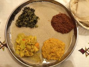 yummy veggie platter at Cafe Lalibela in Tempe