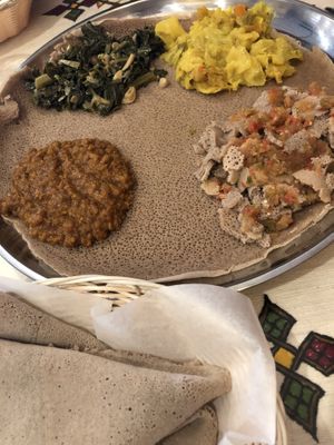 Plate of 4 options. at Cafe Lalibela in Tempe