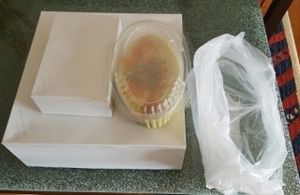 quiche, hummus and sausage rolls ready for collection at Soul Food in Sintra