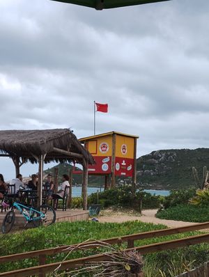 Salva-vida on duty... Red flag day at Baruc Natural in Florianopolis