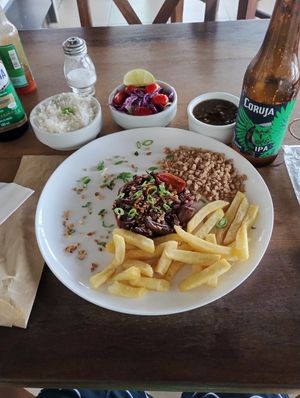 Always the better meal at the praia Mole... Rain or shine !! at Baruc Natural in Florianopolis