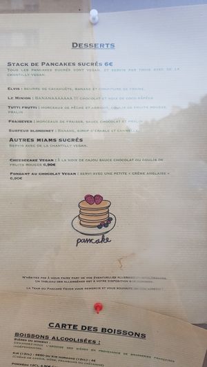 Menu sucré at Pancake Fever in Caen
