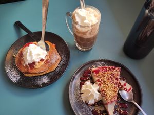 Dessert : Elvis et cheesecake at Pancake Fever in Caen
