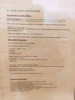 Menu 2024 at Pancake Fever in Caen