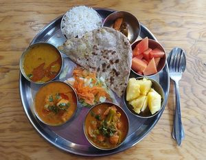 Thali vegano at India Town in Mexico City