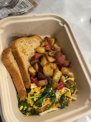 Vegan scramble w/ vegan cheese & vegan xtra tofu at Busboys and Poets - Monroe St in Washington