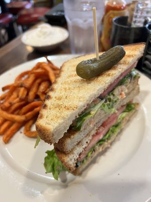 Vegan Tuna Salad Sandwich & Sweet Potato Fries   at Busboys and Poets - Monroe St in Washington