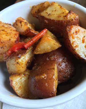 Home fries vegan and gluten free at Busboys and Poets - Carroll St in Washington