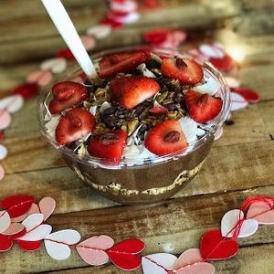 Chocolate mousse bowl made with superfood ingredients and avocado! at Juicelation in Naples