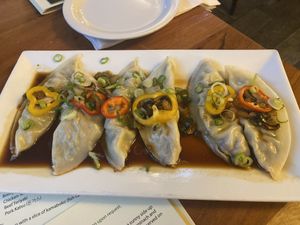 steamed vegetable mandu   at Momoyaki in Gainesville