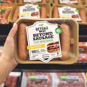 Plant-based sausages at California Ranch Market in Cabo San Lucas