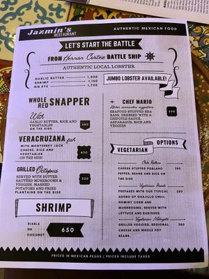 There is a Vegetarian section, but I’m not sure which of these items can be made vegan  at Jazmin in San Jose Del Cabo