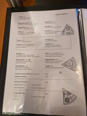 Speisekarte at Vistro in Hamburg