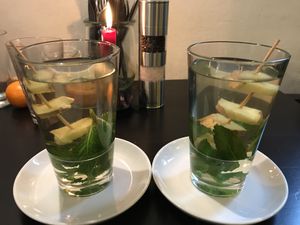 Fresh ginger mint tea at Vistro in Hamburg