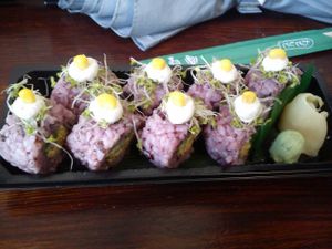 A la tungzyk
sushi with fake tuna at The Root in Wroclaw