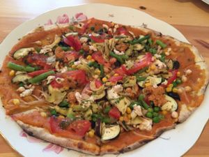 Veg pizza at Laimes Skonis in Klaipeda