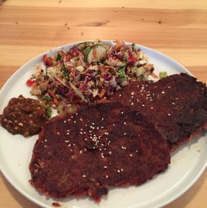 Potatoe pancakes at Laimes Skonis in Klaipeda