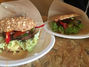 great burgers at Mango Vegan Street Food - Bracka in Warsaw