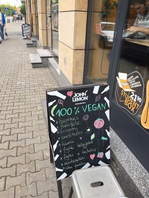 Sign, July 2019 at Mango Vegan Street Food - Bracka in Warsaw