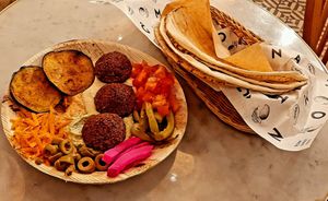 Falafel plate at Mango Vegan Street Food - Bracka in Warsaw