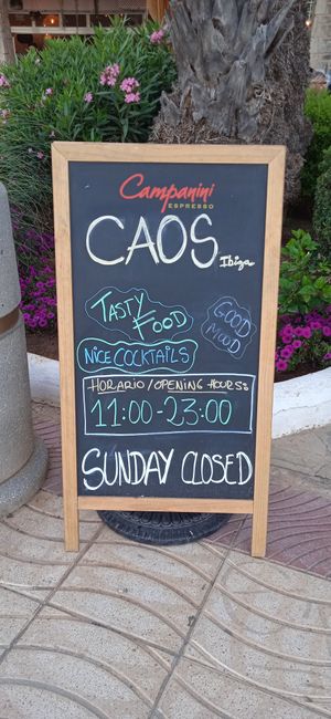Opening hours checked today, Thursday 30th June 2022. at Caos in Ibiza
