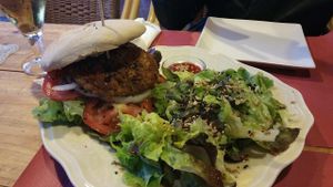 Vegan burger at Caos in Ibiza