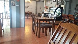 Their new interior. at Lin's Cafe in Savannakhet