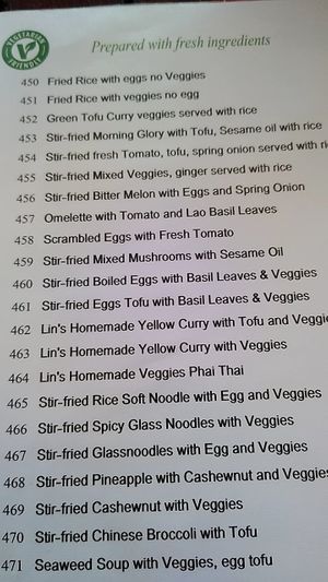 Thats not all.. have a lot more dishes veg in the menu! at Lin's Cafe in Savannakhet