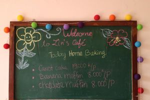 Cakes and muffins at Lin's Cafe in Savannakhet